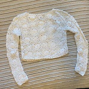 Lucky Brand Long Sleeve Lace Sweater